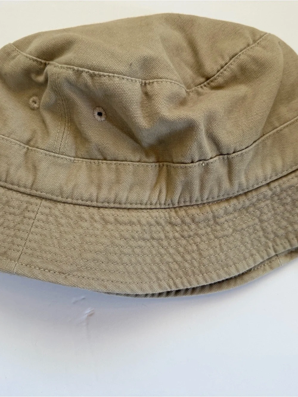 Polo by Ralph Lauren Khaki/Tan Bucket Hat with navy  Polo Logo - Picture 3 of 10